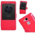 غطاء نيلكن جلدي بتقنية اس فيو الذكية مع واقي للشاشة لهواتف هواوي اسيند مايت 7 - احمر