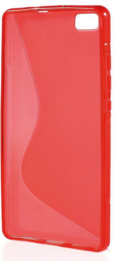 S Shape TPU Case for Huawei Ascend P8 Lite - Red