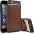 Rearth Ringke EDGE Wallet Shock Absorption TPU PU Leather Back Case for Apple iPhone 6/6S Brown