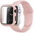 Peach Silicone Apple Watch Strap With Screen Protector