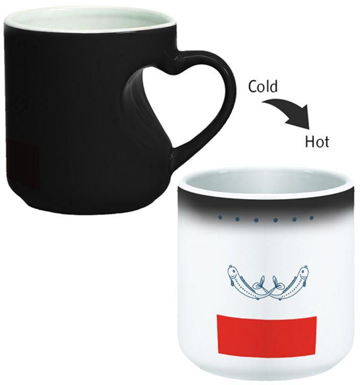 Fishes Printed Magic Coffee Mug With Inner Heart Handle Black 11 ounce