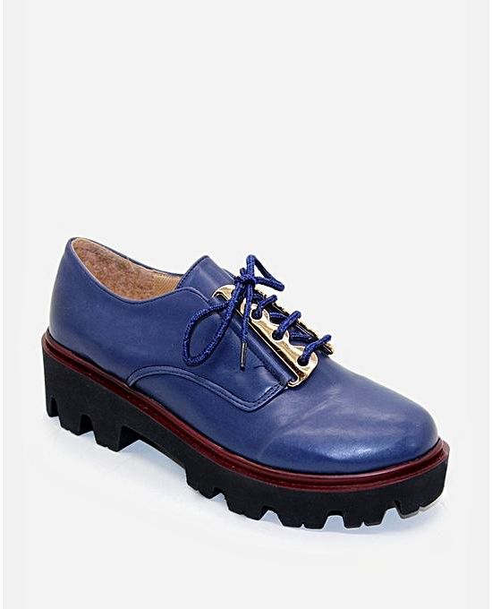 Tata Tio Leather Lace Up Shoes - Dark Blue