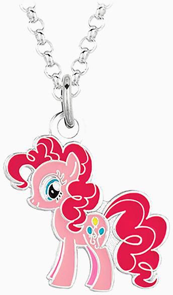 Fine Silvertone Pinkie Pie My Little Pony Pendant Necklace