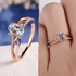 Exquisite Women 14K Rose Gold Plated Ring Oval Jewelry Anniversary Proposal Promise Gift