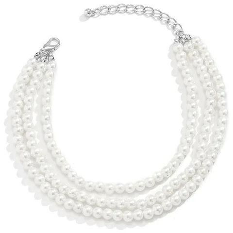 Multi Layer Pearl Chain Anklets