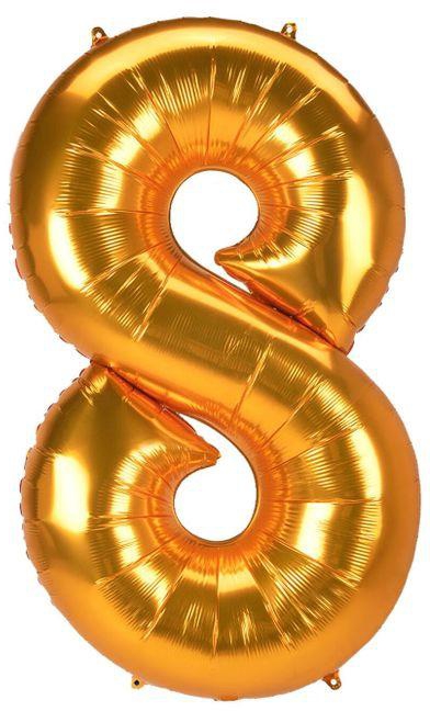 High Quality Number 8 Empty Foil Helium Balloon Party, Birthday, Anniversary-32Inch - (80cm) Gold
