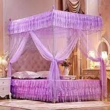 Mosquito Net with Metallic Stand 5 by 6 - Purple purple As per picture 5*6
