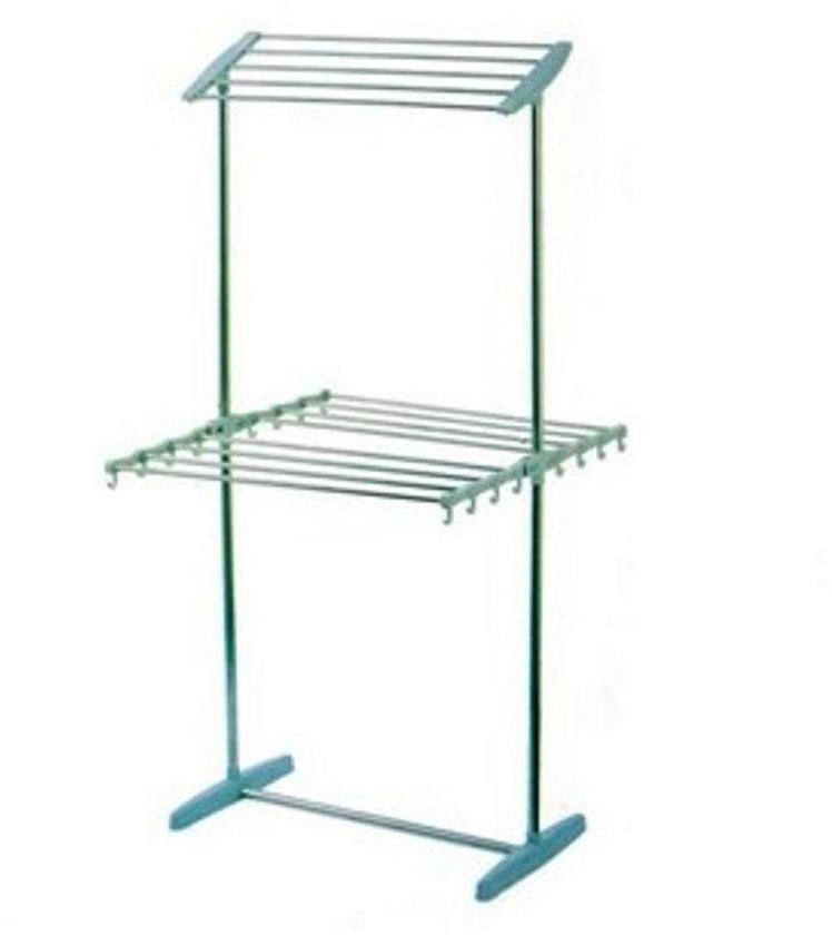 Laundry Rack with two levels and hooks at both sides
