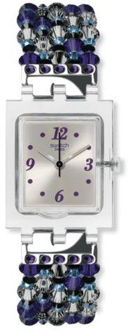 Swatch SUBM122G Plastic Watch - Purple/Silver