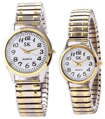 Casual Stainless Steel Quartz Analog Couple Watch NSSB037006573