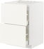 METOD / MAXIMERA Base cab f hob/2 fronts/2 drawers - white/Vallstena white 60x60 cm