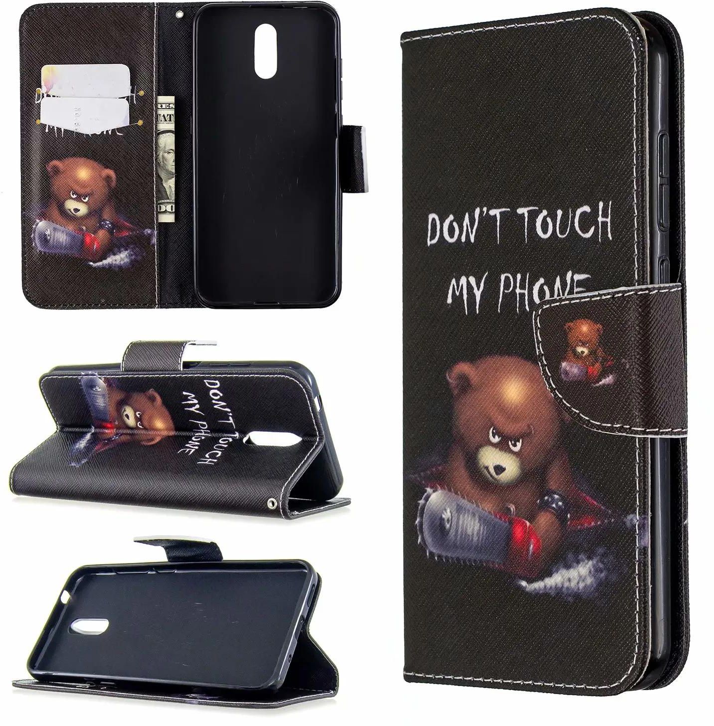 Nokia 2.3 Case, Flip PU Leather Wallet Phone Bag Cover for Nokia 2.3 - Don't touch my phone