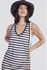 Belle Striped Perforated Ribbed Beach Cover-Up - White & Black