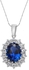 925 Sterling Silver Blue Sapphire Jewelry Set