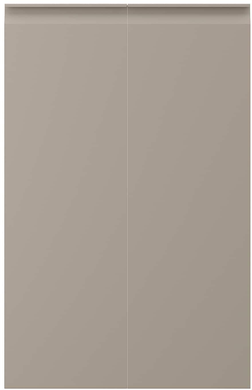 UPPLÖV 2-p door f corner base cabinet set - right-hand/matt dark beige 25x80 cm