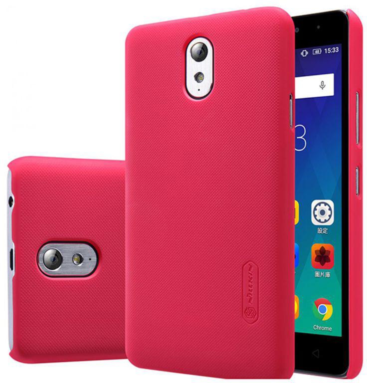 Polycarbonate Super Frosted Shield Case Cover With Screen Protector For Lenovo Vibe P1M Red
