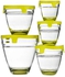 Generic Set of 5 Fridge Storage Blass Bowls-Green