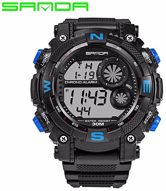 Sanda New Luxury Brand Sanda Men's Watches LED Digital Watch Men Waterproof Shock Resist Outdoor Sports Wristwatches Relogio Saat 323