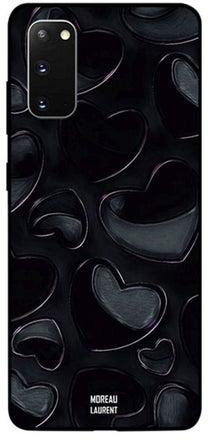 Skin Case Cover -for Samsung Galaxy S20 Black Hearts Pattern Black Hearts Pattern