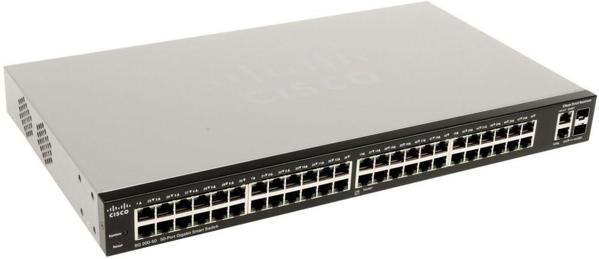 Cisco 48 Port Gigabit Smart Switch & 2 Combo Mini-GBIC Ports / SG200-50 / SLM2048T-EU