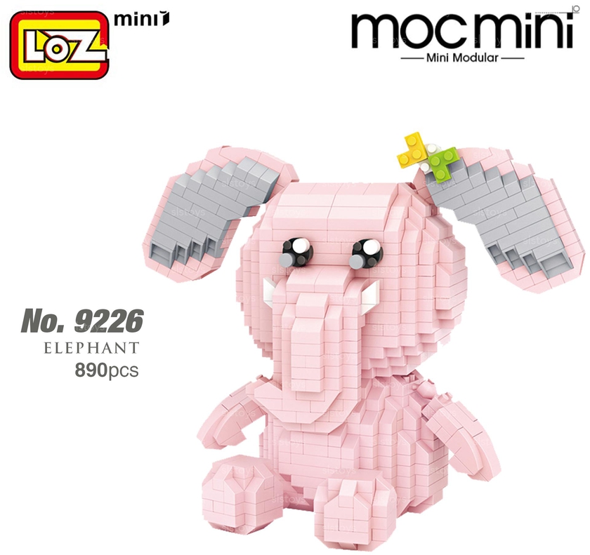 LOZ 9226 Mini Character Cartoon Nano Diamond Creative Brick Elephant 890pcs