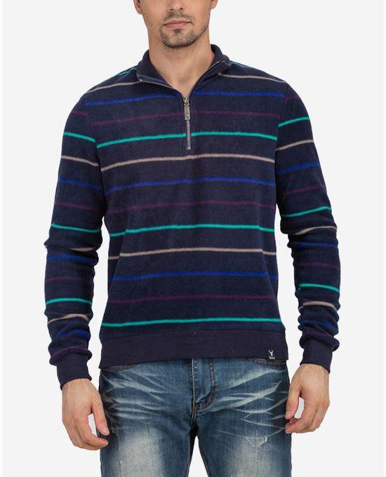 Ravin Striped Sweatshirt - Navy Blue