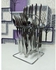 24 Pcs Stainless Steel Cutlery Set +Stand - Silver