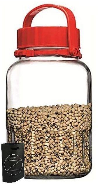 Glass Jar With Red Cover 3L +Zigor Special Bag