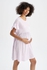 Defacto Woman - A Line Short Sleeve Maternity Dress - Purple