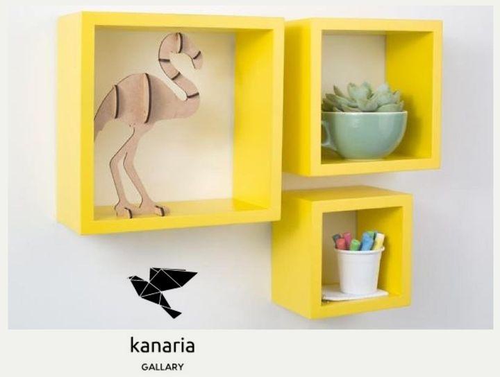 kanaria Wooden Shelves Set - 3 Pcs Yellow