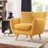 Get Beech Wood Arm Chair chair, velvet Lined, 80×90×75 cm - Yellow with best offers | Raneen.com