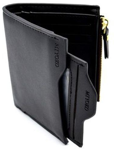 Miyoko Miyoko Leather Wallet & Credit Card Holder - Black