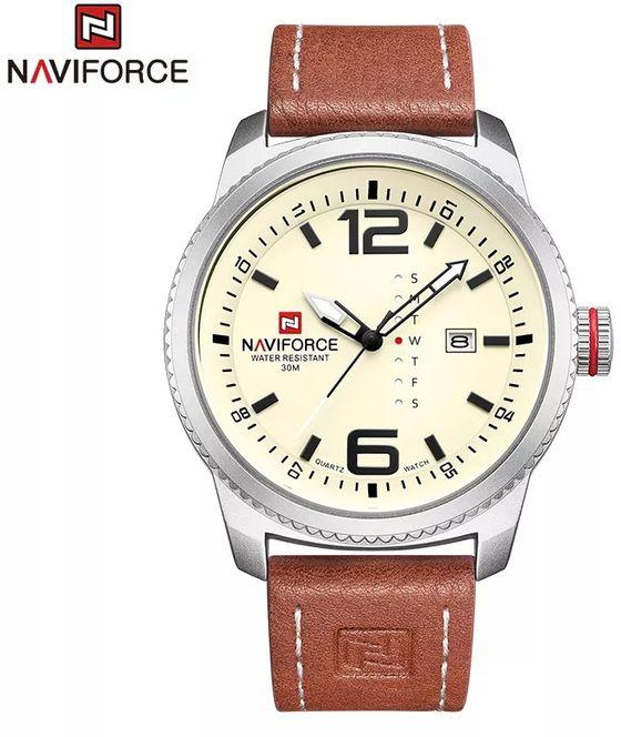 Naviforce New Watch Digital Top Luxury Man Leather Quartz Business Clock 9063