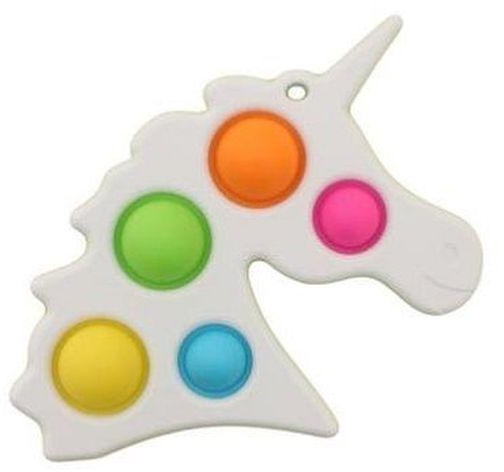 Pop Fidget Toy Bubble Key Chain Sensory Toy Stress Relief - [Unicorn 5 Bubble (White)].