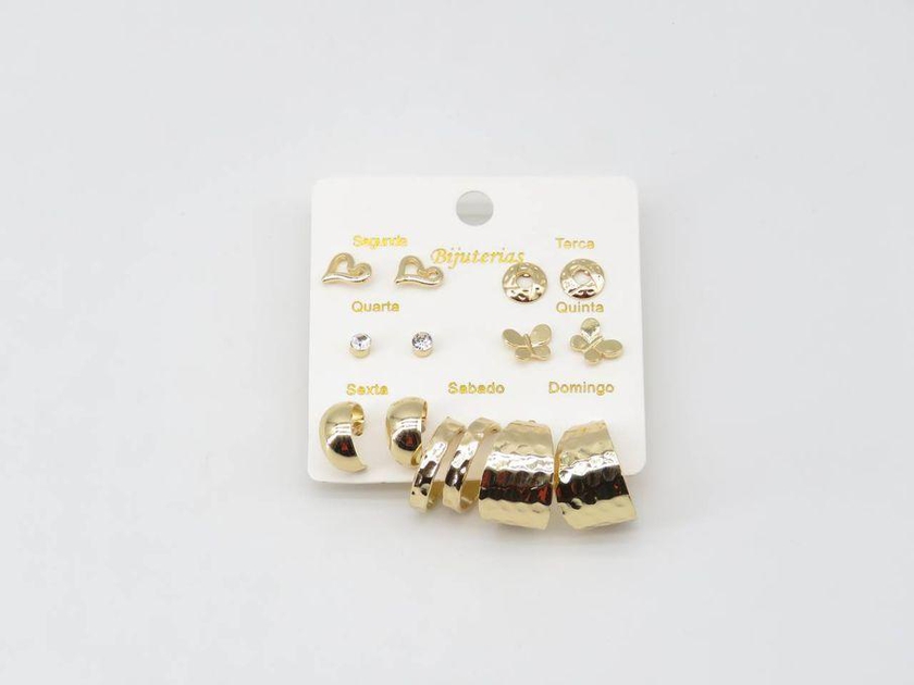 fluffy women accessories Set Of Earring Fluffy Women's Accessories-Gold