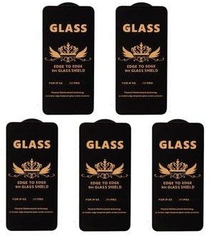 G-Power 9H Tempered Glass Screen Protector Premium With Anti Scratch Layer And High Transparency For Iphone X/XS/11 Pro Set Of 5 Pack 5.8" - Black