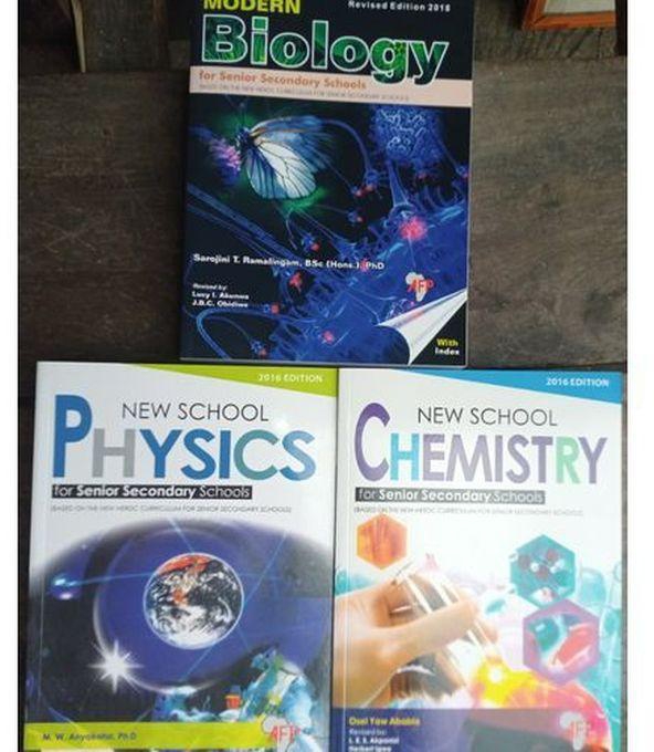 Complete Set Of New School Chemistry, Physics And Modern Biology (SS1-3) BOLD PRINT ( COLOR PAGES )