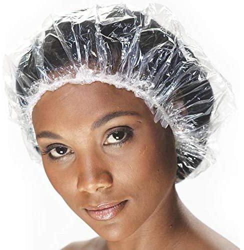 Vextronic Disposable Shower Cap,100 Pcs Large Waterproof Shower Cap for Women,Individually Wrapped.