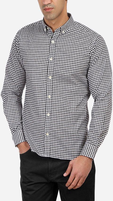 Milano by Tie house Slim Fit Plaided Shirt - Black