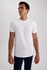 Defacto Man Slim Fit Crew Neck Short Sleeve Knitted T-Shirt.