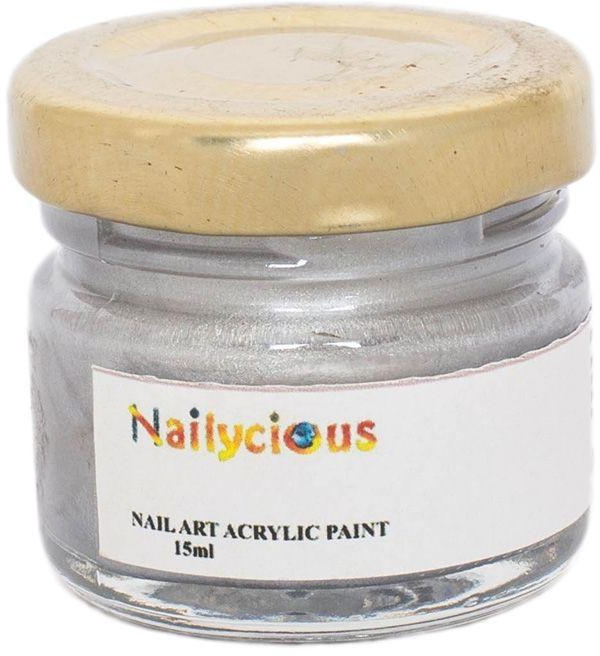 Nailycious Acrylic Paint For Nail Art - Silver