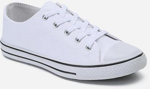 S.A. Stitched Solid Sneakers - White