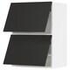 METOD Wall cabinet horizontal w 2 doors, white/Lerhyttan black stained, 60x80 cm - IKEA