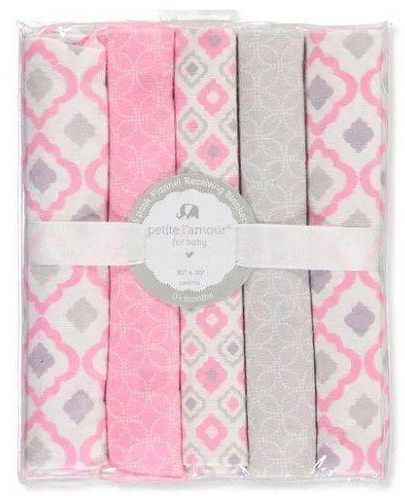 Luvable Friends 5 Pack Flannel Receiving Blankets - Multicolor