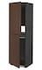 METOD High cabinet for fridge/freezer, black/Voxtorp walnut, 60x60x200 cm - IKEA