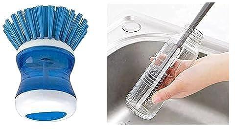 Smart G Dish Washing Brush, Blue + Silicone brush baron cup bottle