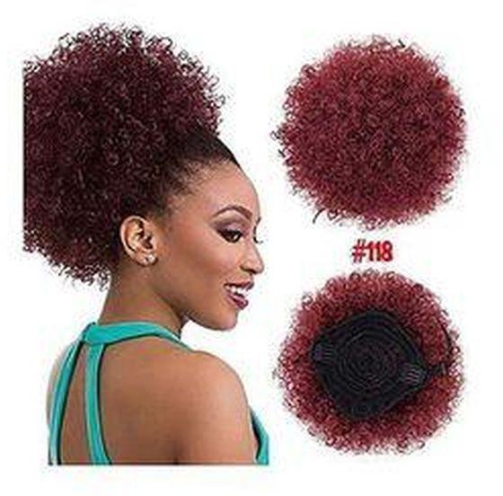 Afro Hair Afro Bun Extension Colour Maroon