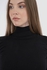Carina Woman Black Microfiber High-Neck With Long Sleeves Plain Top