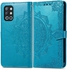 For OnePlus 9R Mandala Flower Leather Case Three Card Slots