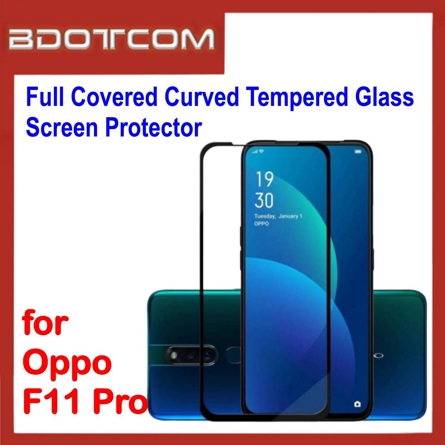 Bdotcom Full Covered Curved Glass Screen Protector for Oppo F11 Pro (Black)